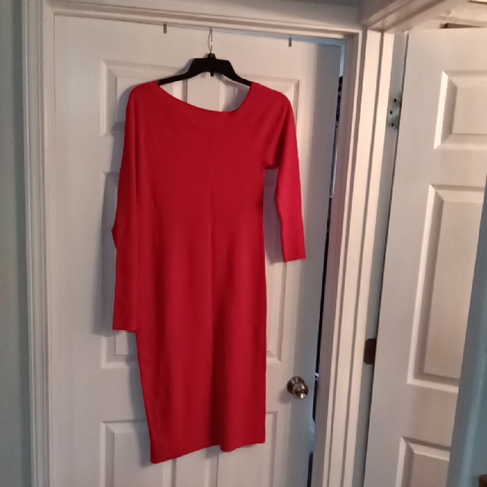 Chic Asymmetrical Red Maxi Bodycon Dress.